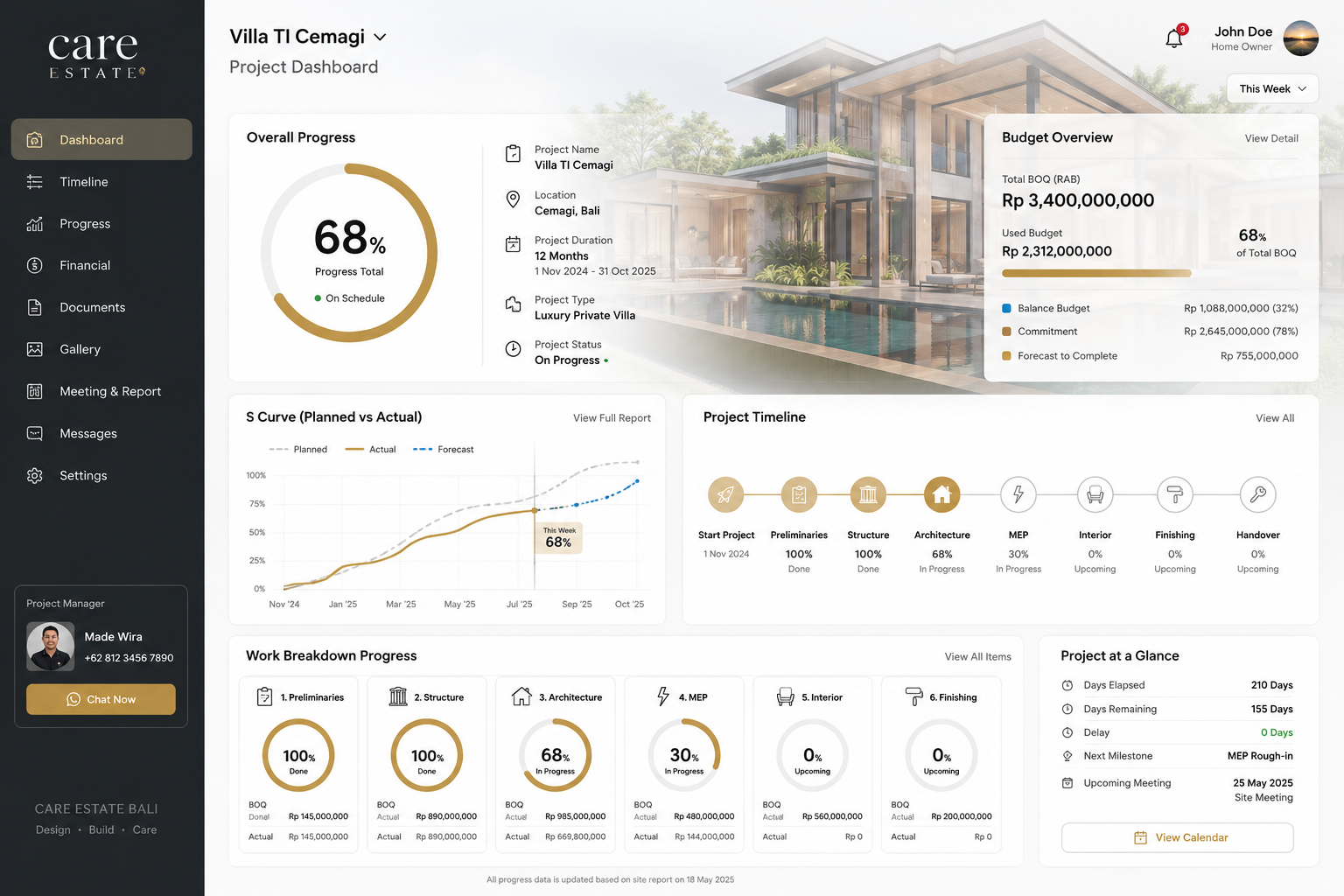 Client Project Dashboard Preview